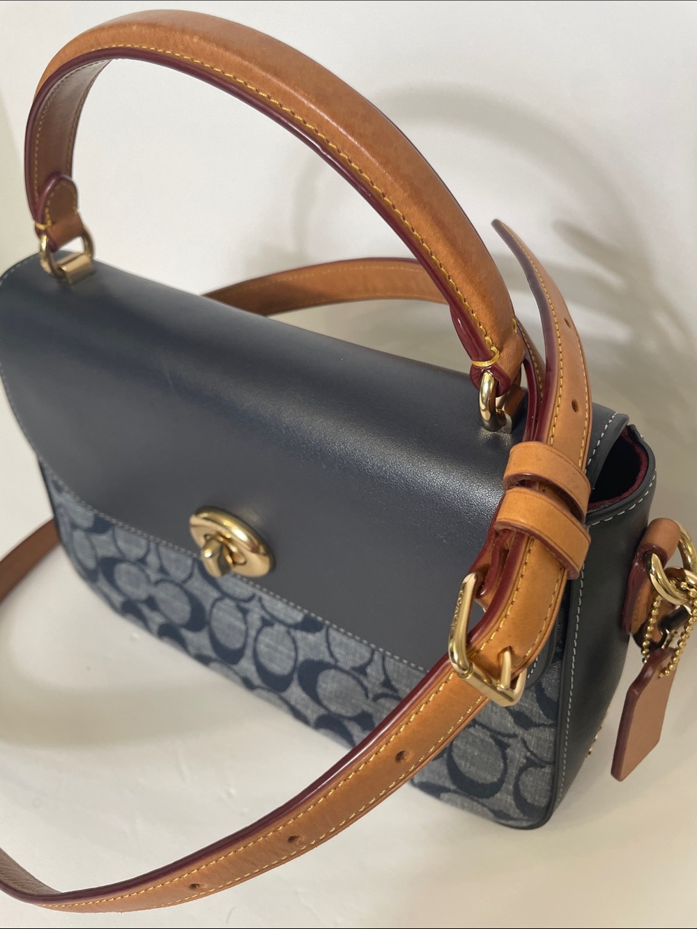 Coach Marlie Top Handle Satchel Denim Multi - Picture 12 of 13